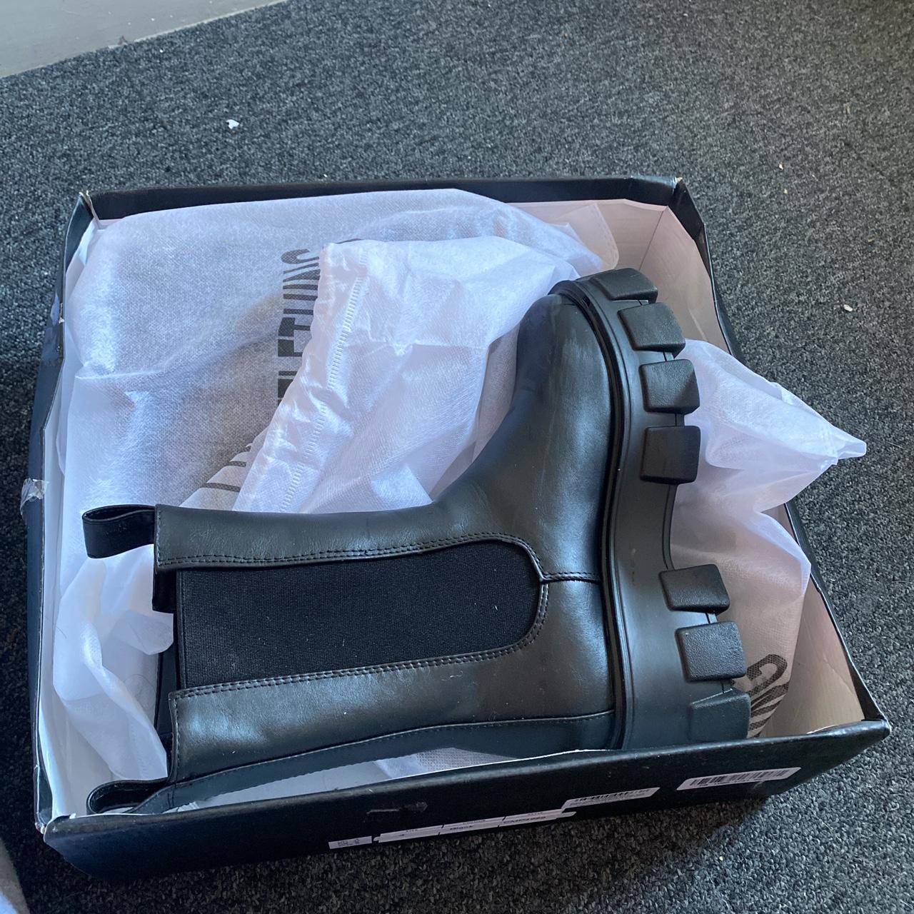 Black Wide Fit Extreme Chunky Sole Calf