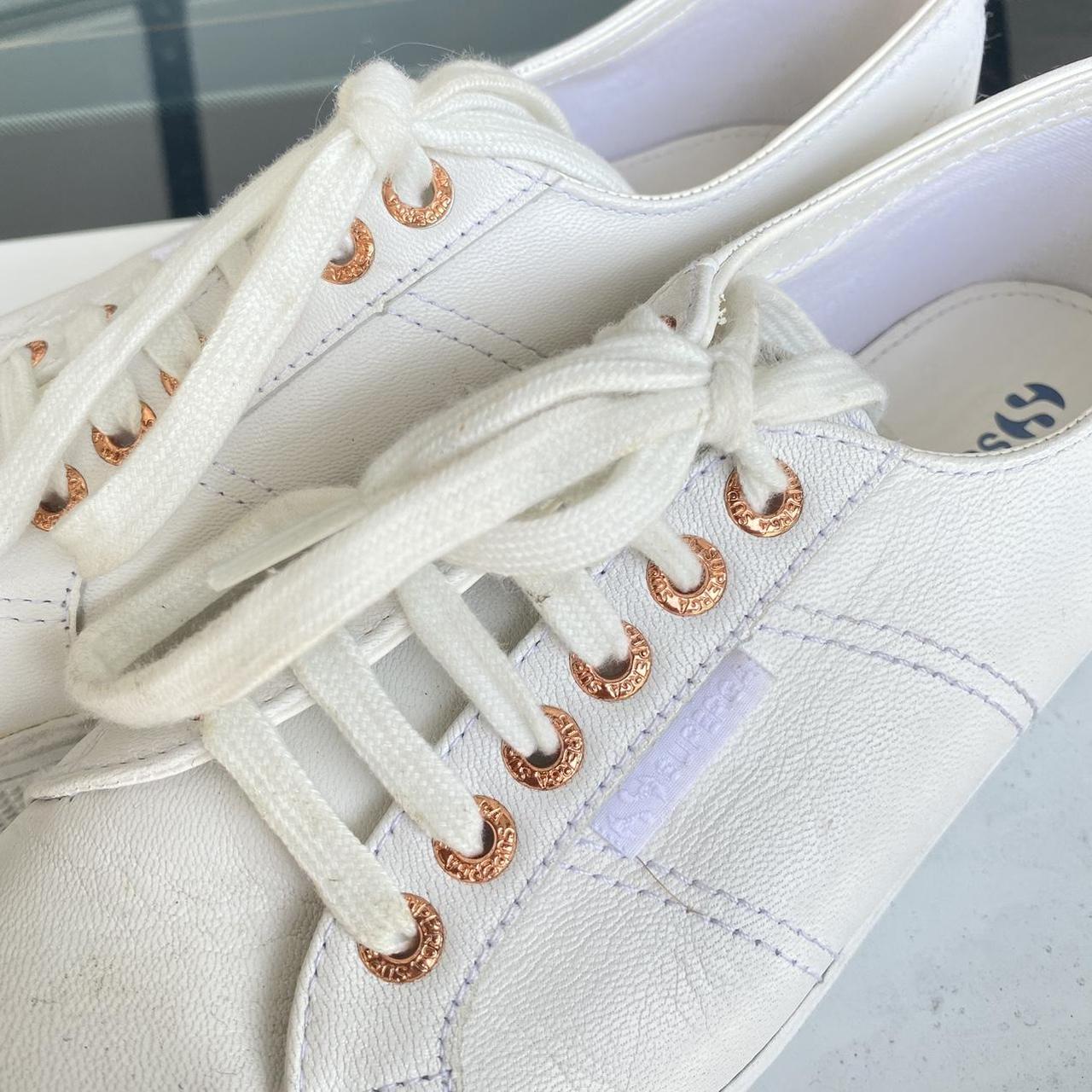 Superga white with hot sale rose gold