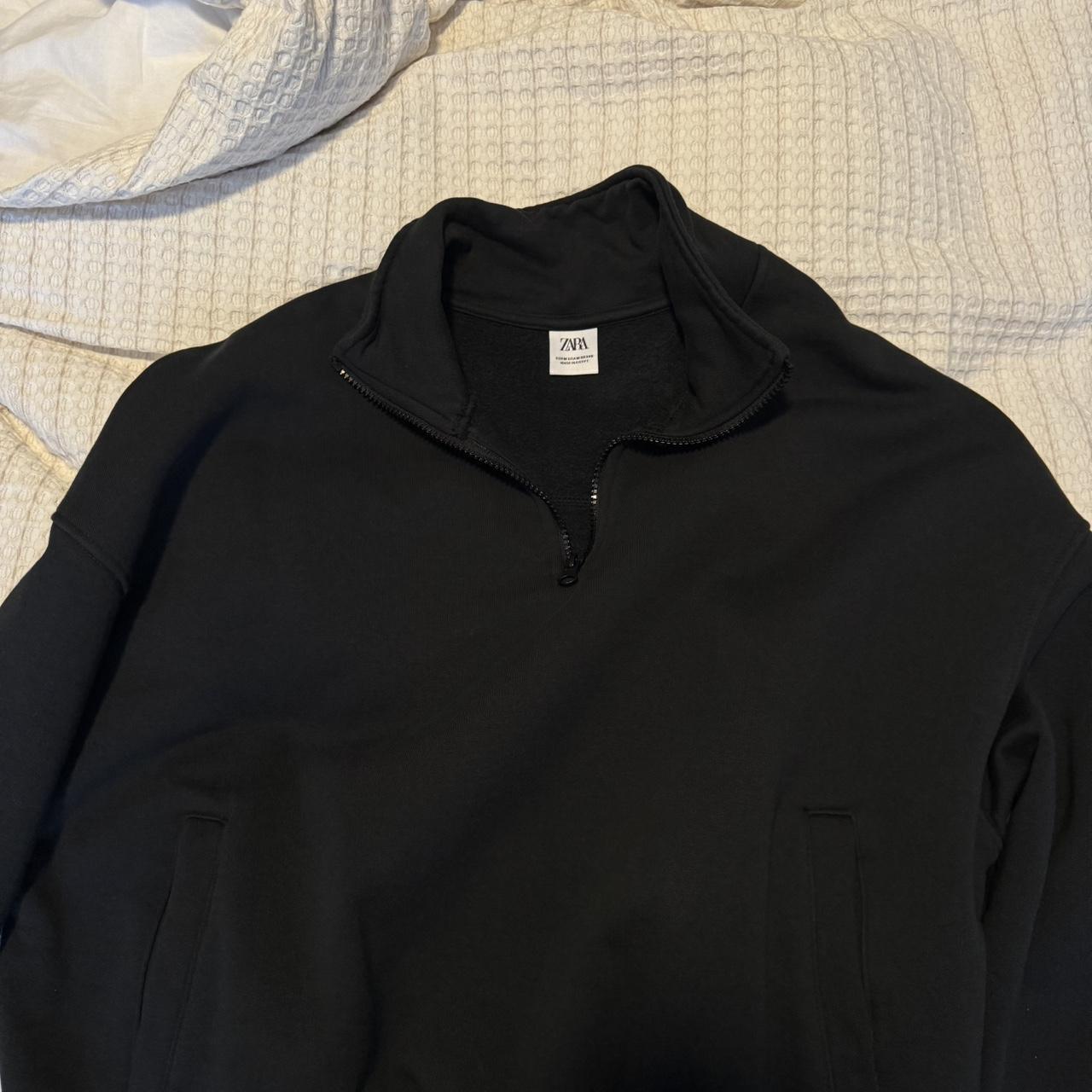 Zara quarter zip black - size mens medium - worn... - Depop