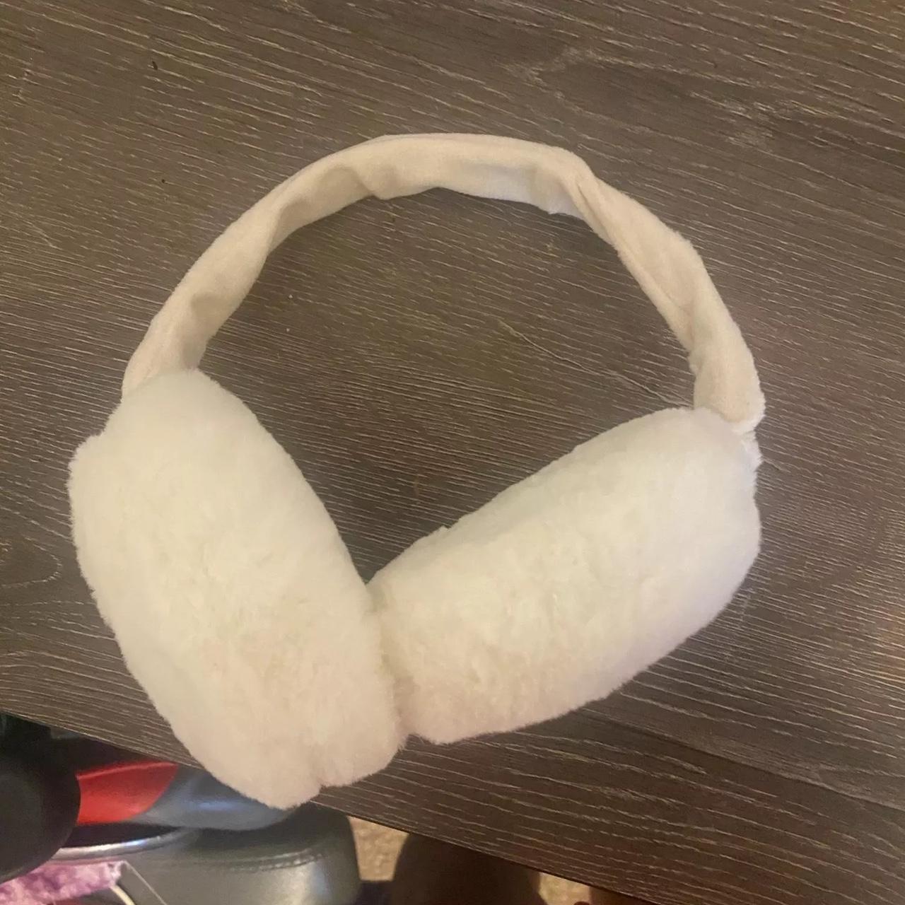WHITE FLUFFY EARMUFFS Depop