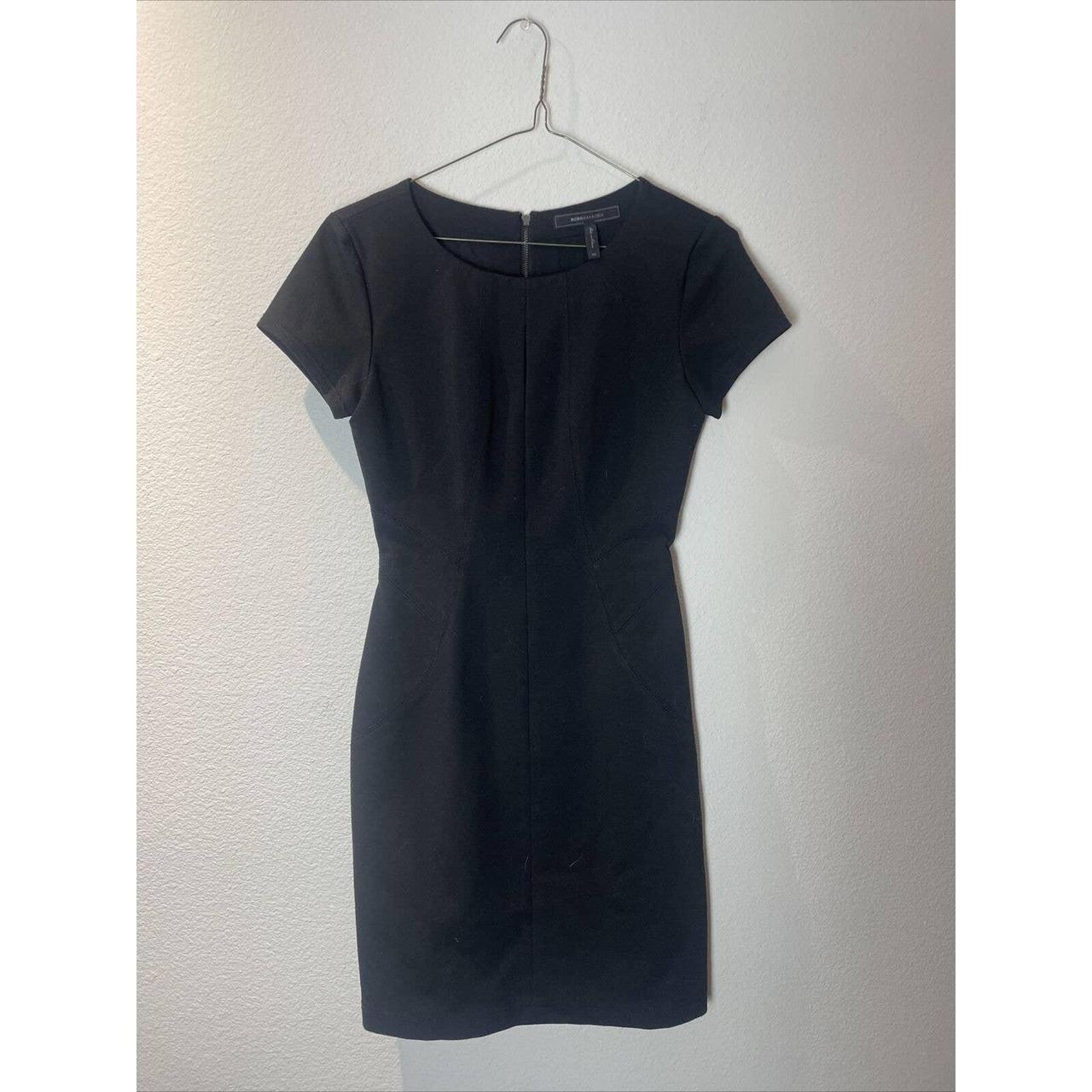 bcbg maxazria black short sleeve dress knit Depop