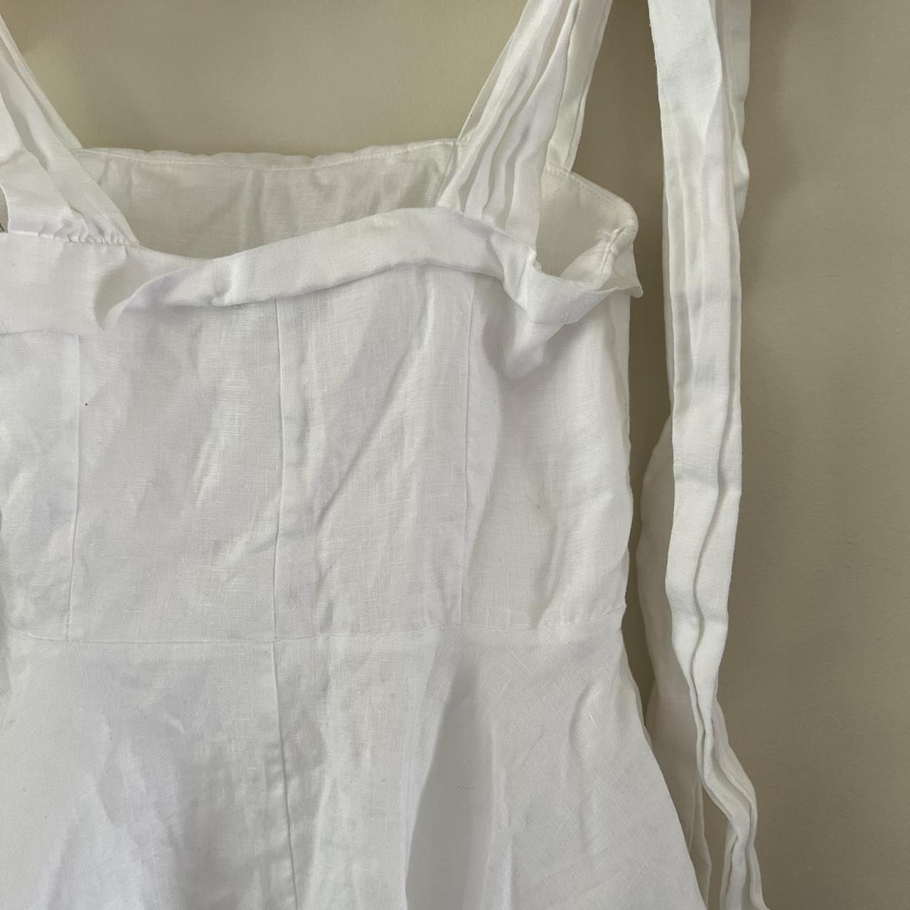 Dissh Aisle white linen bow mini dress Size 8 RRP... - Depop