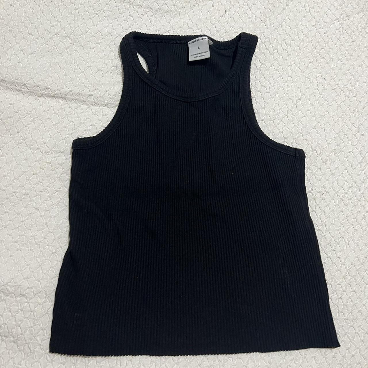 Muscle Republic ribbed singlet in black Size small... - Depop