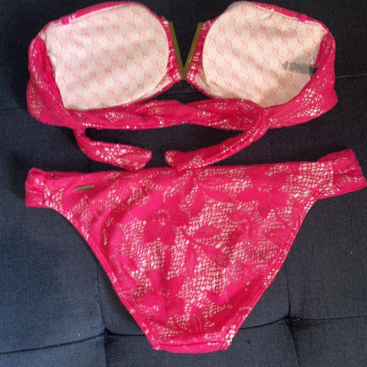 Victoria Secret Swimsuit Super cute hot pink laced... - Depop