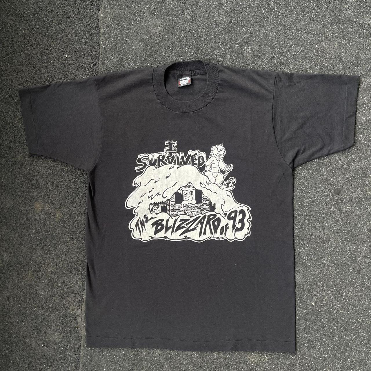 vintage i survived the blizzard of ‘93 tshirt -... - Depop