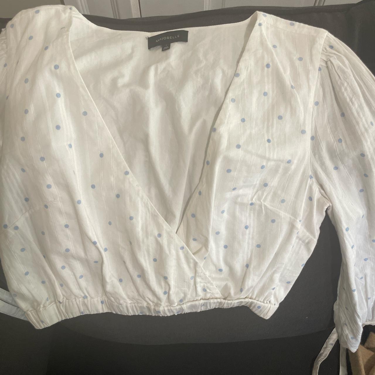 Majorelle log sleeve polka dot shirt brand new - Depop