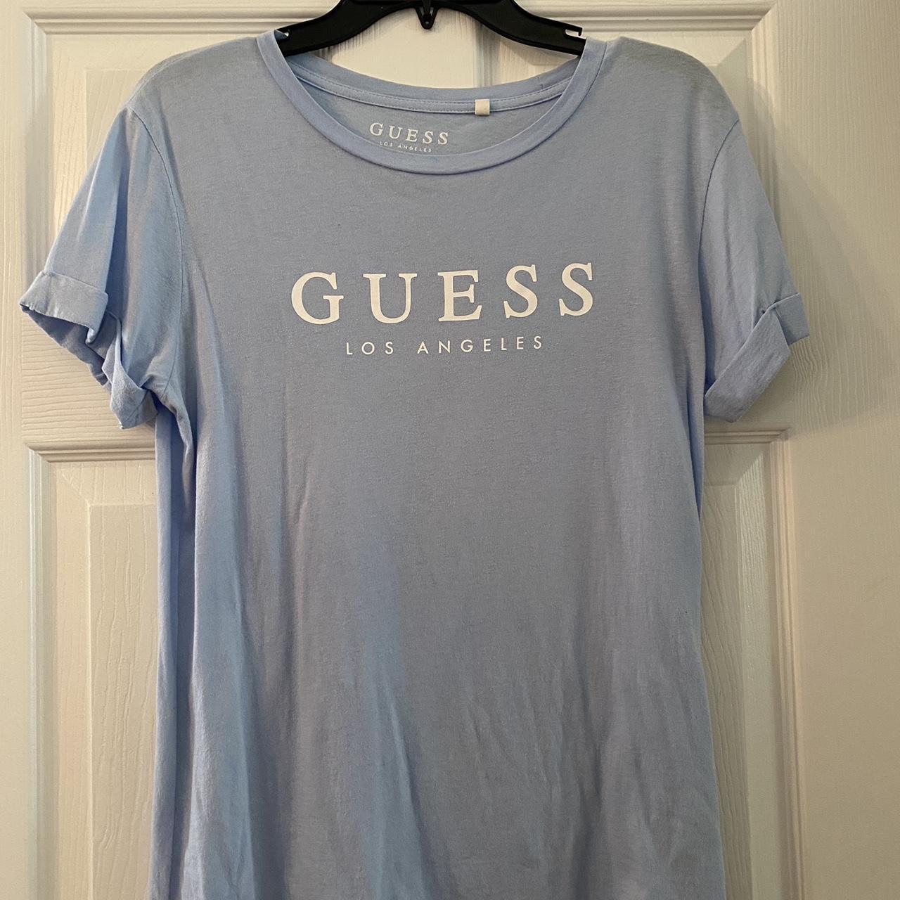 Guess Women's Blue T-shirt | Depop