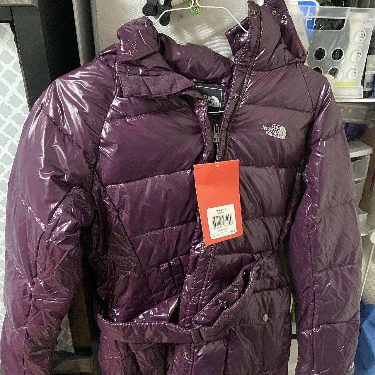 purple north face jacket size (xl) can also fit... - Depop