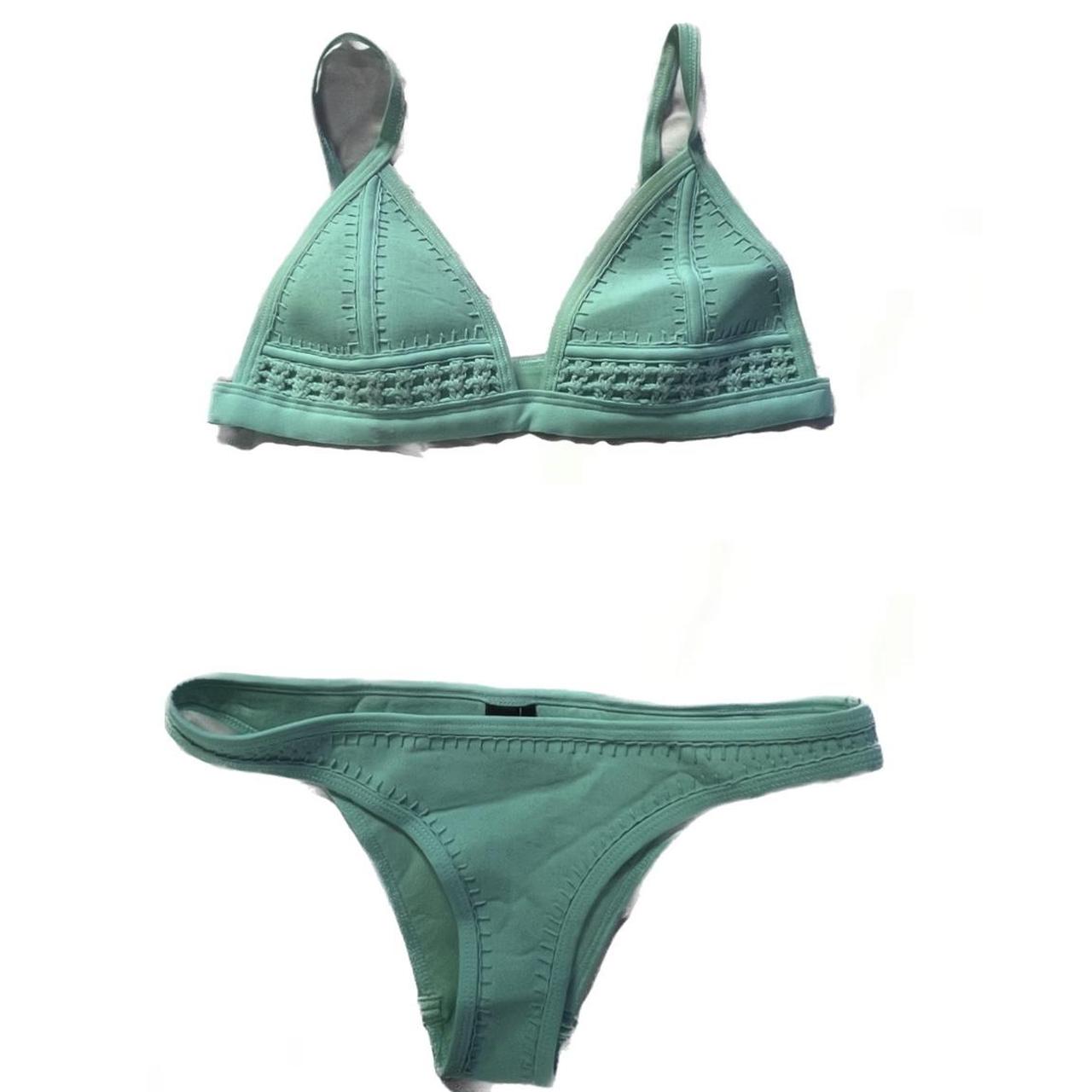 Turquoise Blue Triangl Bikini Set So Pretty Its A Depop