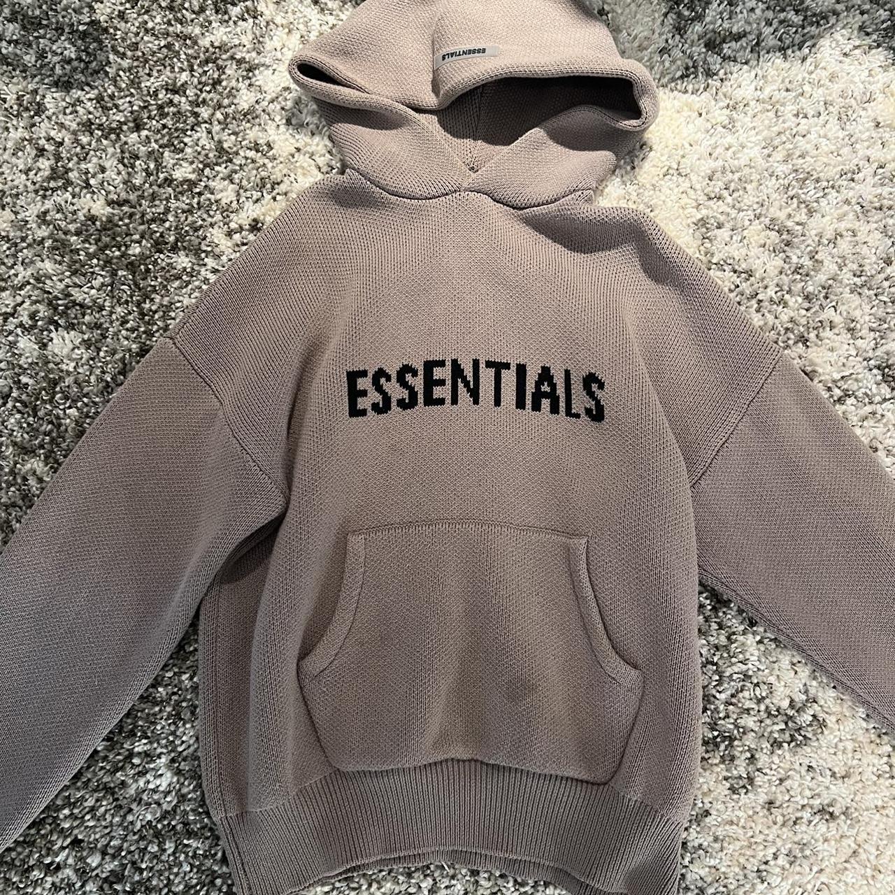 Essentials Hoodie Knit. Open to offers! Small stain... - Depop
