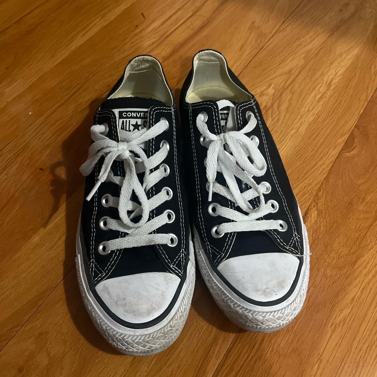 converse chuck taylor classic black and white! good... - Depop