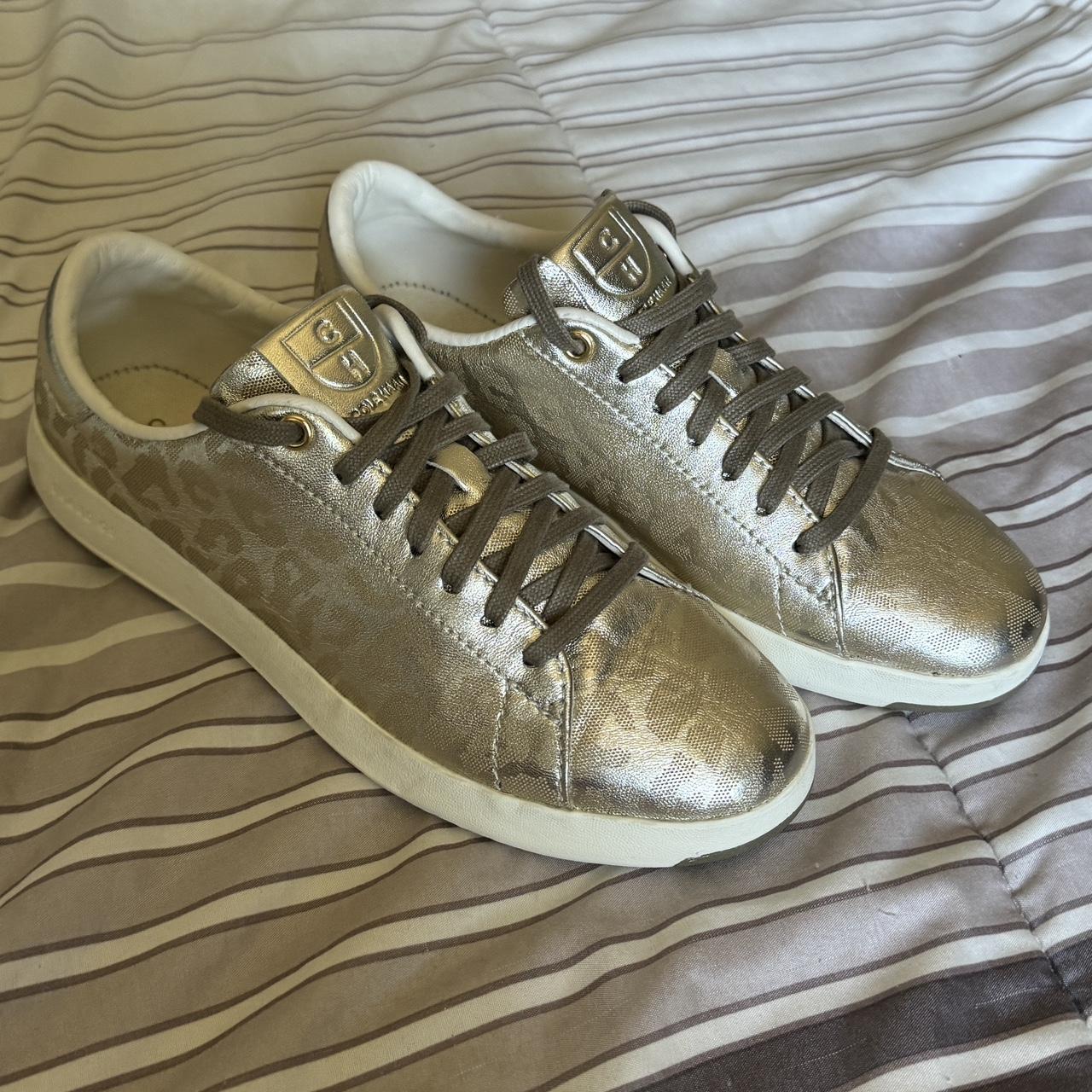 Cole Haan Tennis Sneaker Corteiz metallic gold. Depop