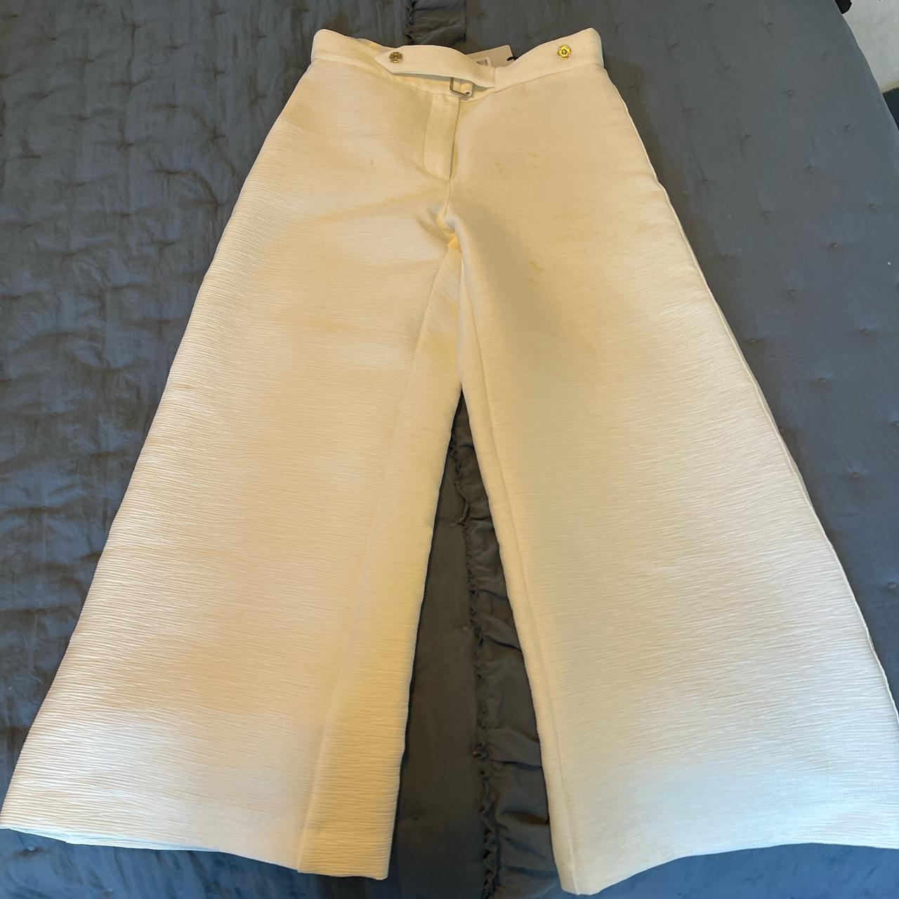 River island petite white wide leg cropped... - Depop