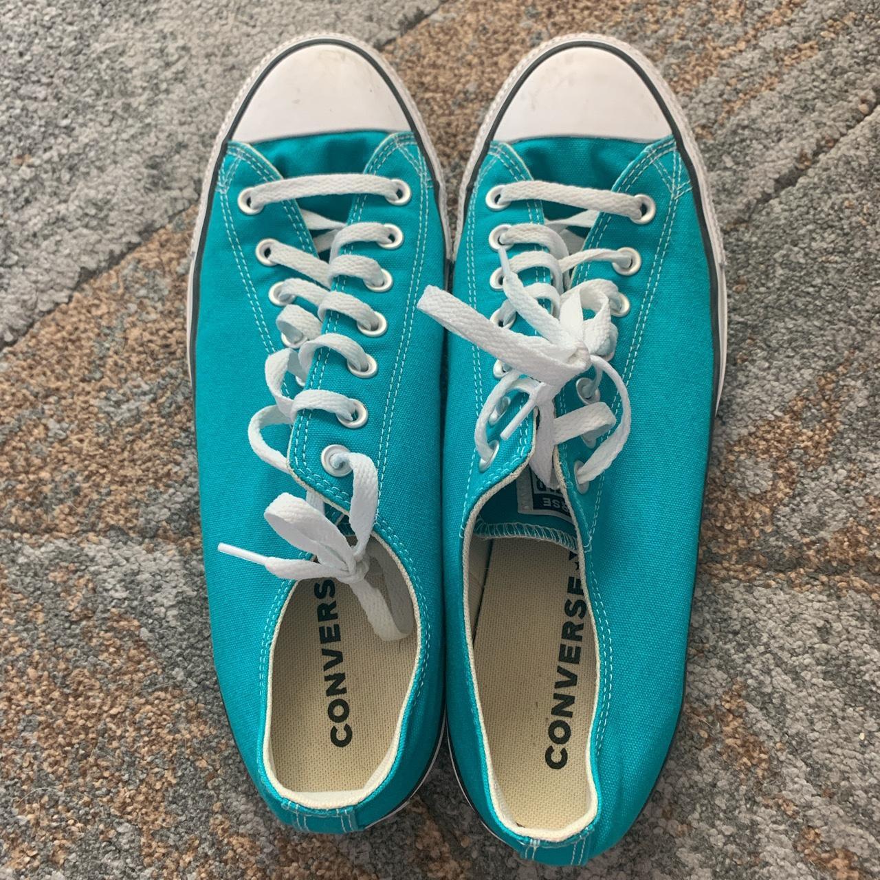 Teal Converse Low - Mens 11.5 Tag says 11 but they... - Depop