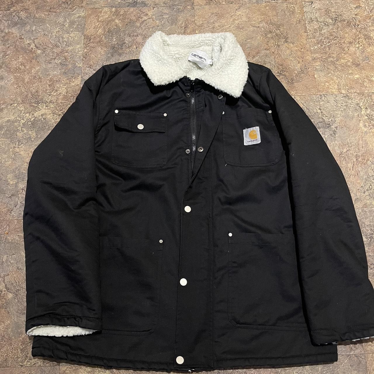 Carhartt WIP Men's Black and White Jacket | Depop