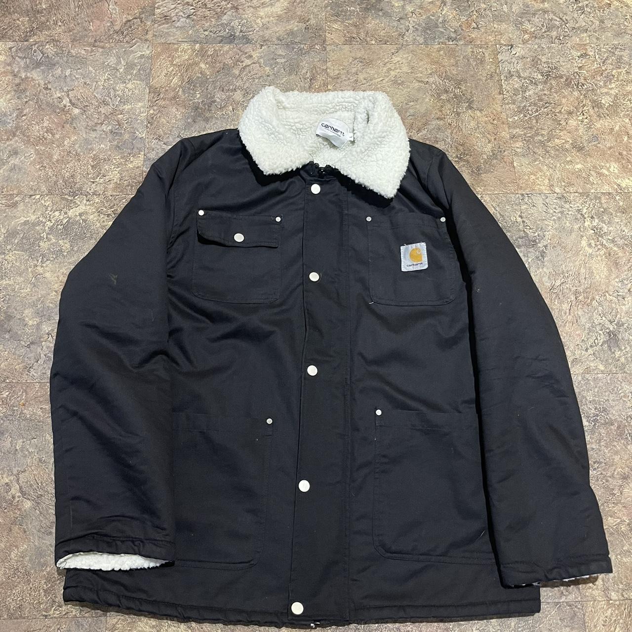 Carhartt WIP Men's Black and White Jacket | Depop