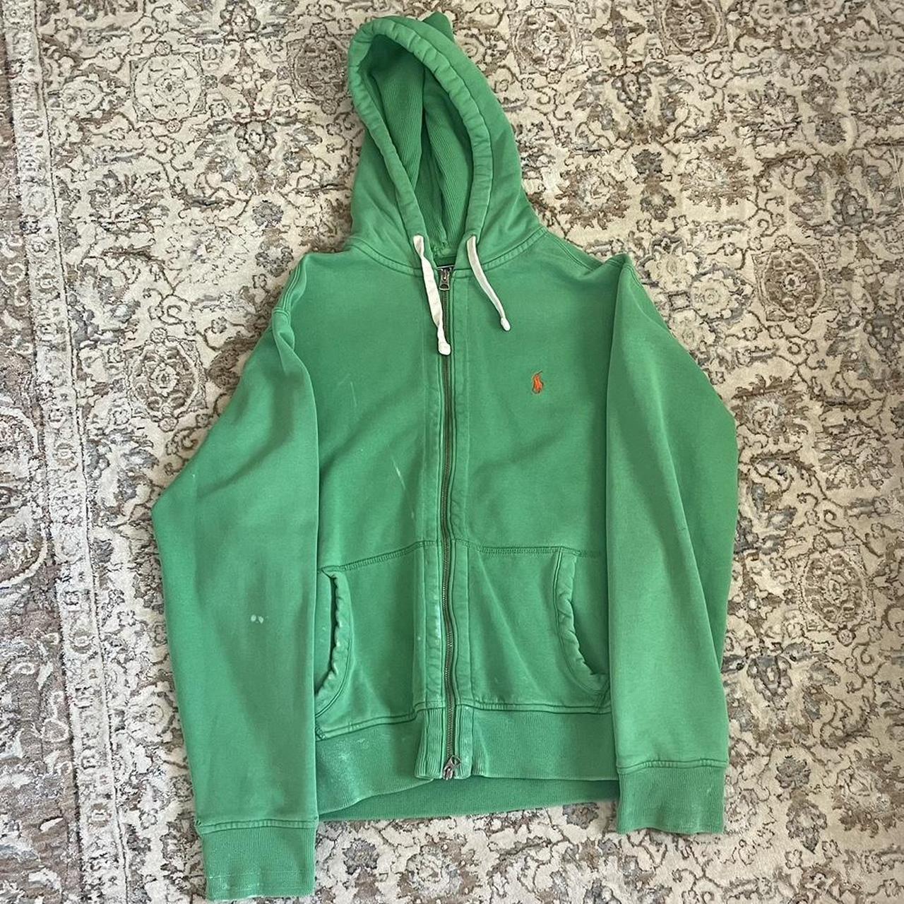 Polo ralph lauren hoodie green - Depop