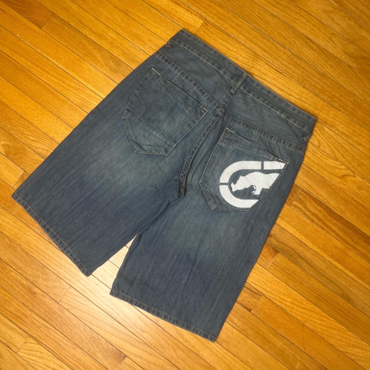 CYBER Y2K GRUNGE BAGGY ECKO UNLIMITED JEAN SHORTS... - Depop