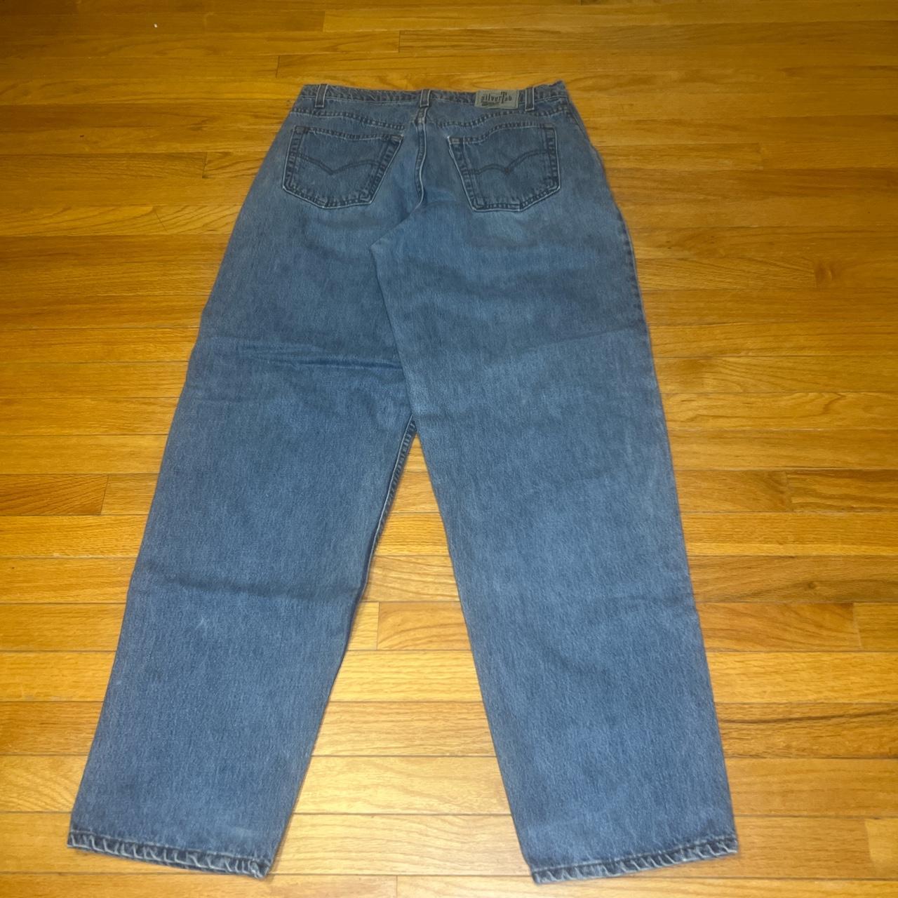 BAGGY VINTAGE LEVIS SILVER TAB JEANS SIZE 36 SOME... - Depop