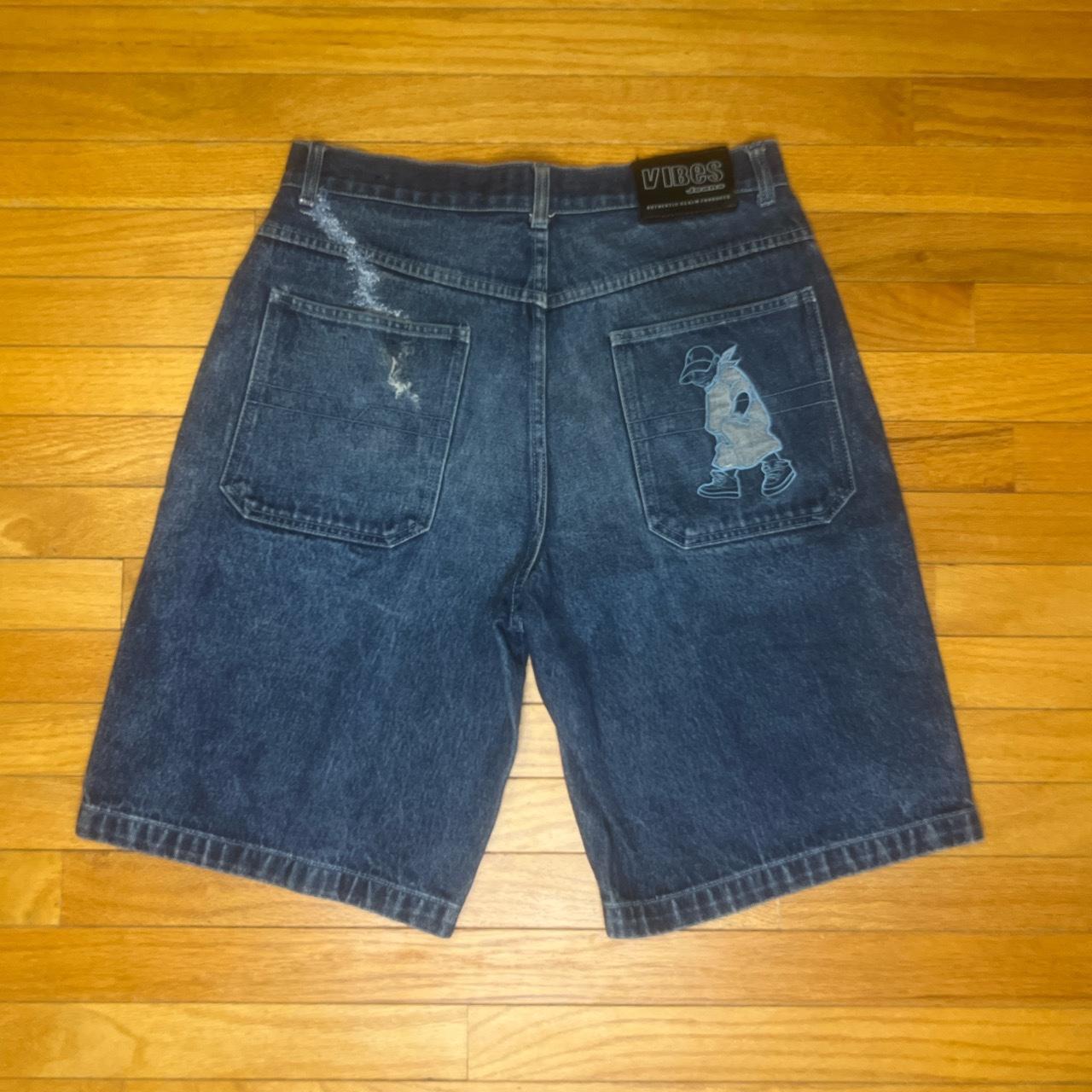 SUPER FIRE JNCO STYLE BAGGY EMBROIDERED JORTS SIZE... - Depop