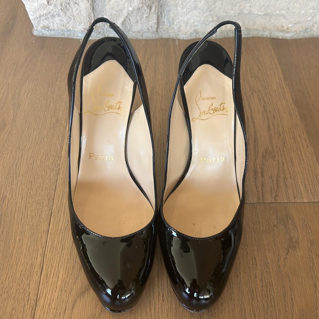 black patent leather Christian Louboutin heels -... - Depop