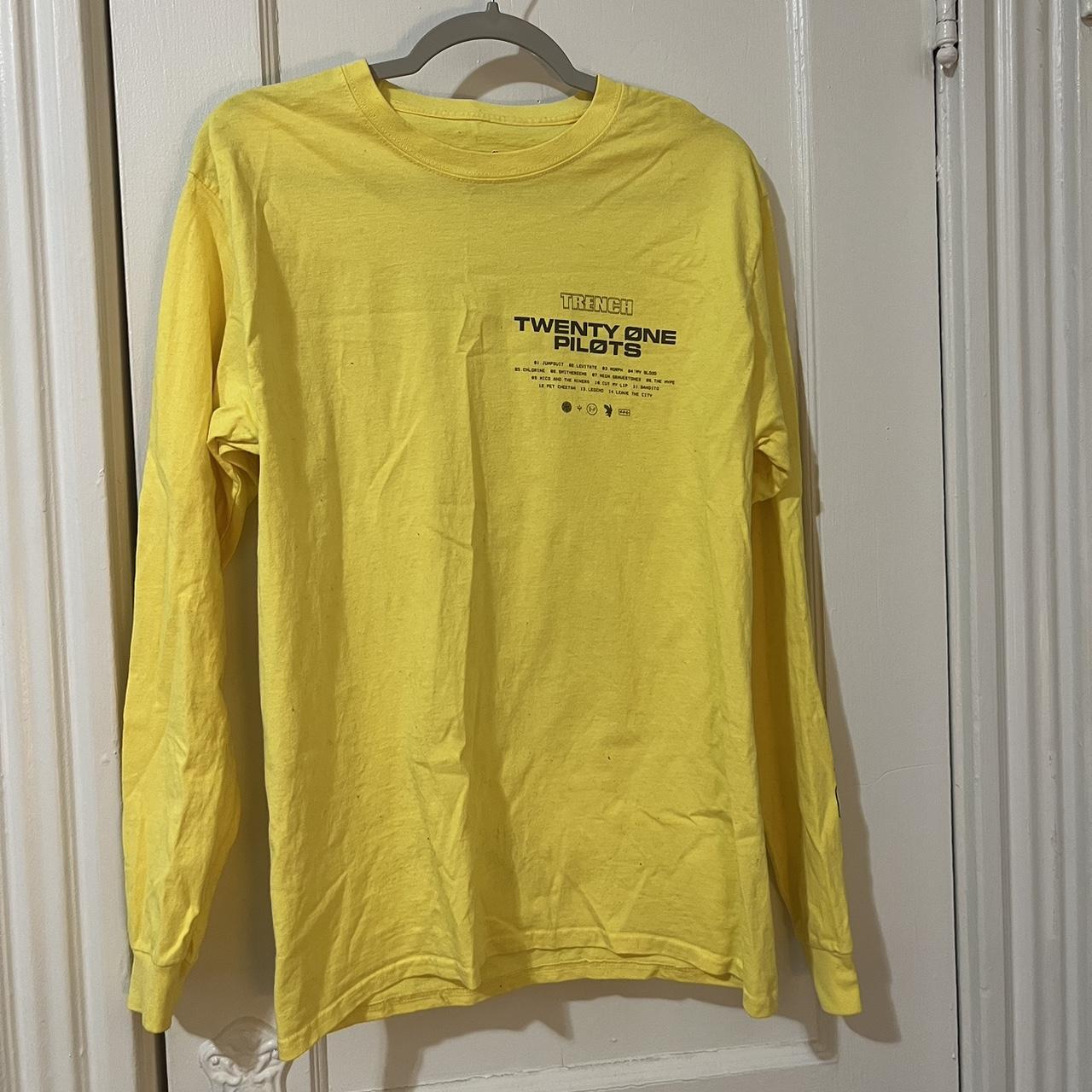 Twenty One Pilots Men's Yellow and Black Shirt | Depop