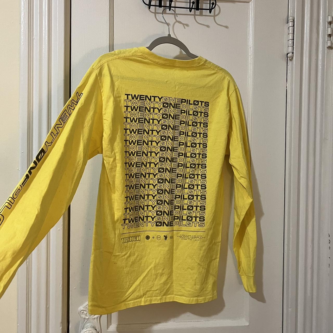 Twenty One Pilots Men's Yellow and Black Shirt | Depop