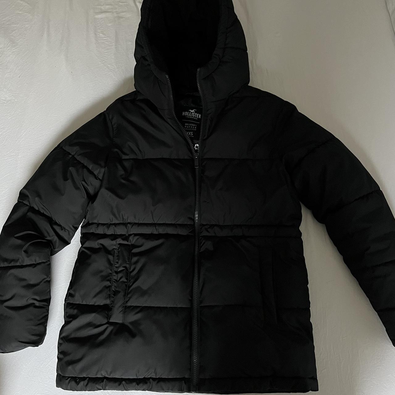 Black Hollister puffer jacket - worn twice - like... - Depop