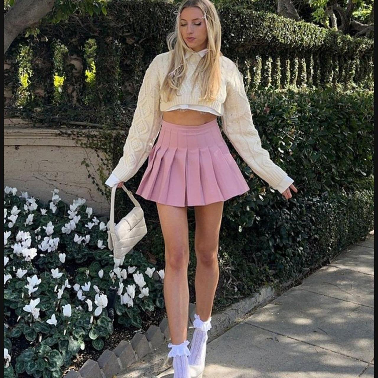 American Apparel Women's Festival Skirt Pink/Brown S – Pink