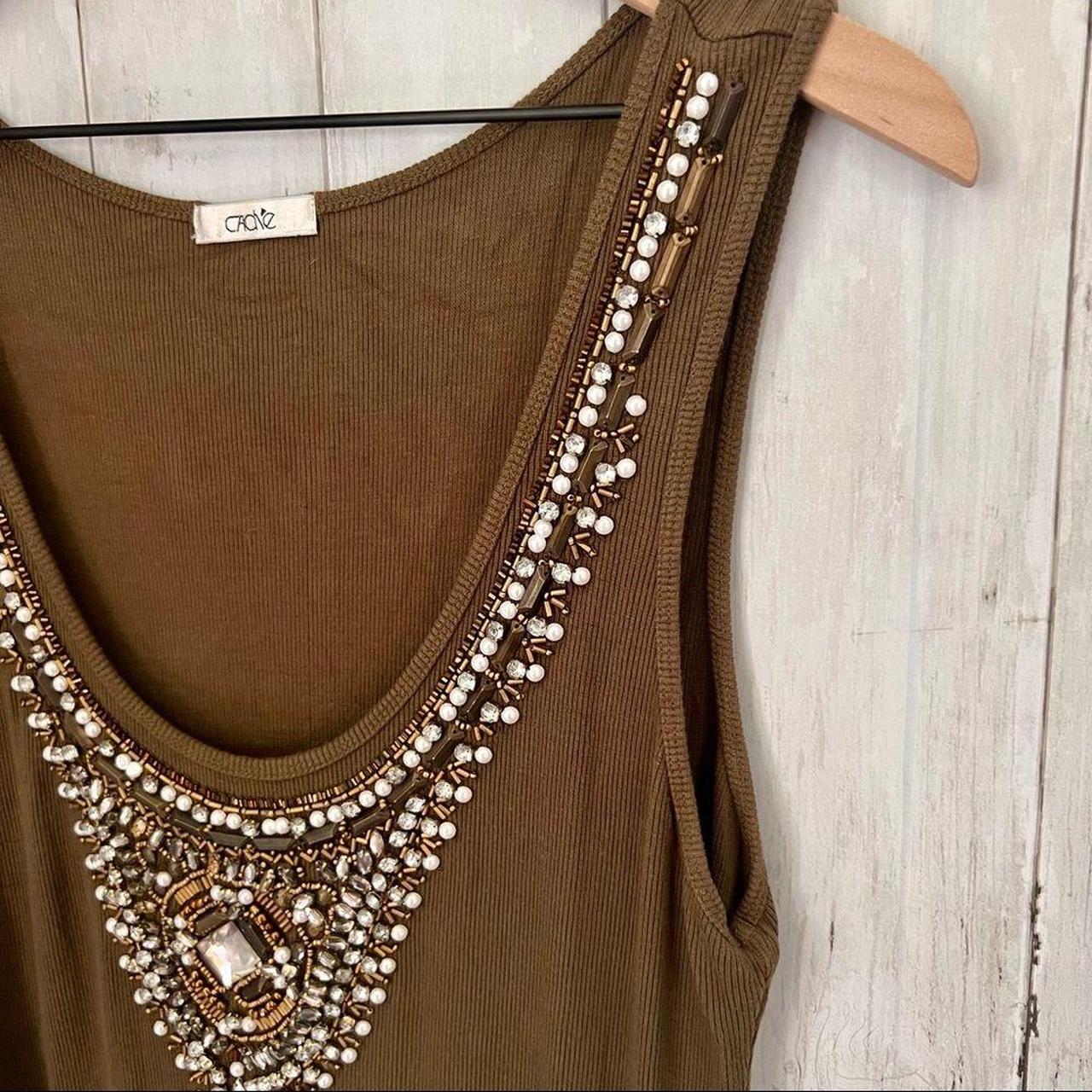 Cache Women's Tank top - Brown - M – Cache | Bead… - image 5