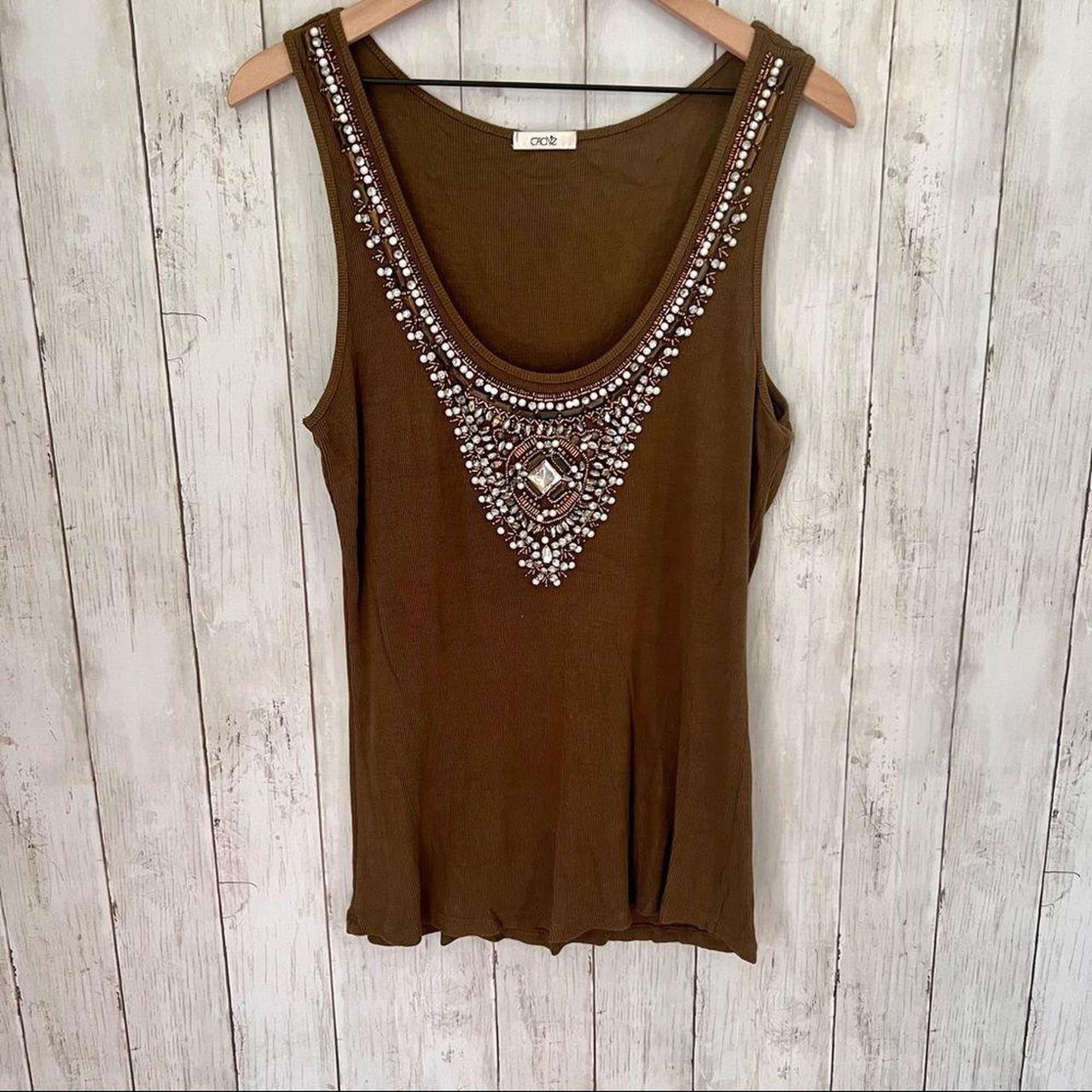 Cache Women's Tank top - Brown - M – Cache | Bead… - image 1