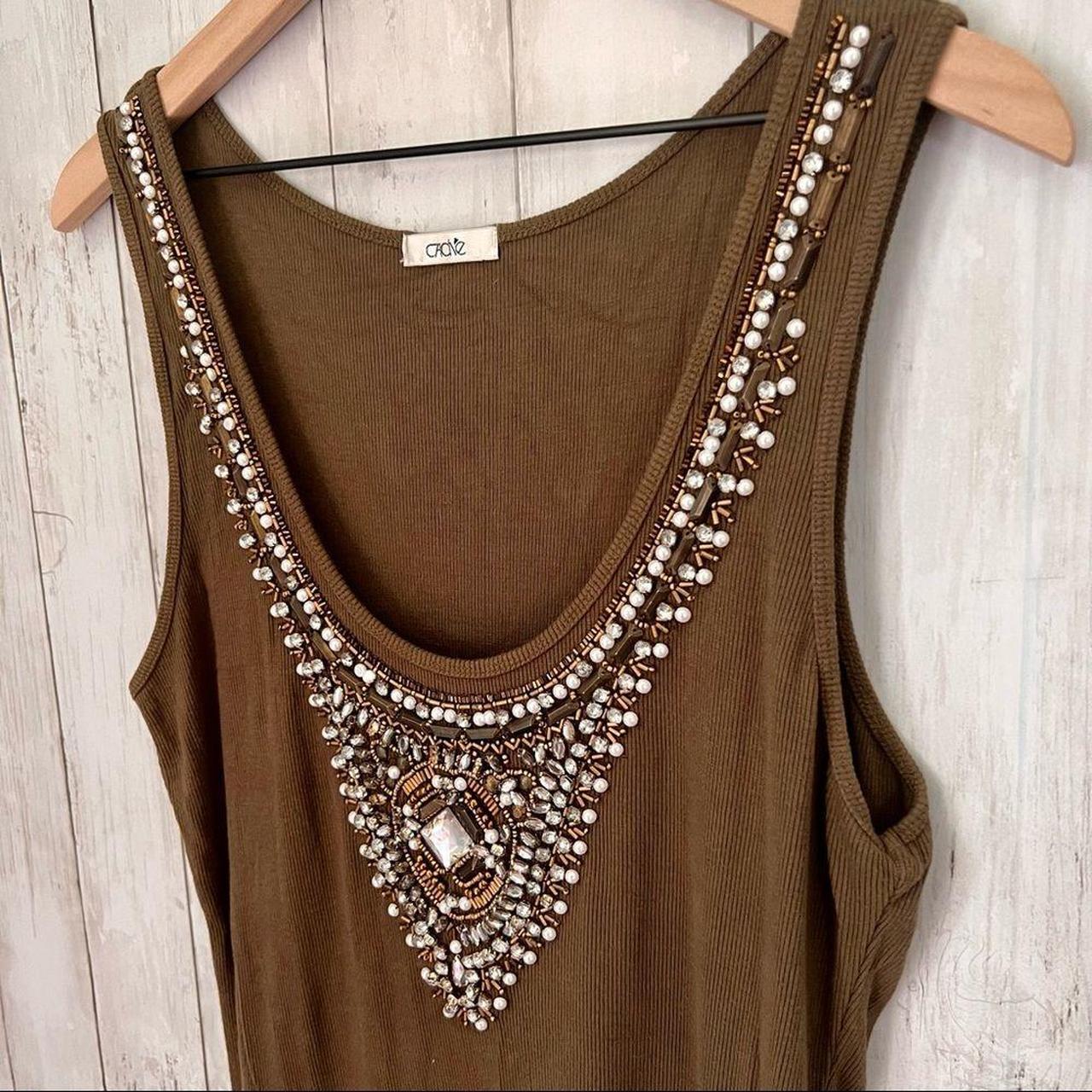 Cache Women's Tank top - Brown - M – Cache | Bead… - image 2