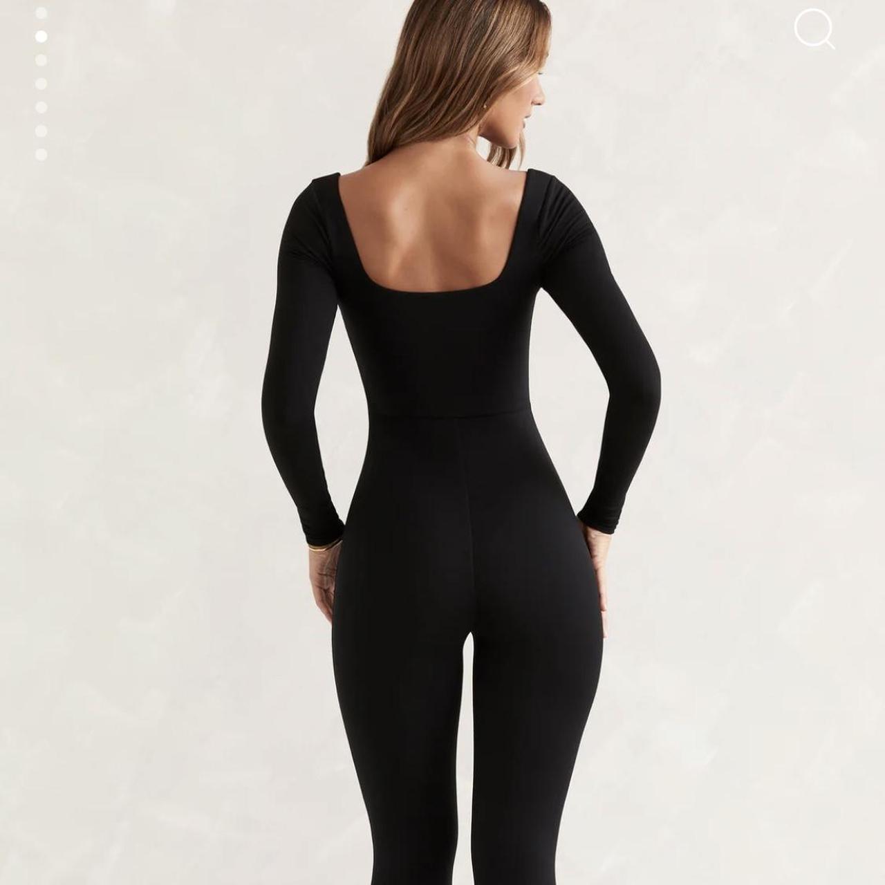 Long Sleeve Square Neck Jumpsuit in Black with tags... Depop