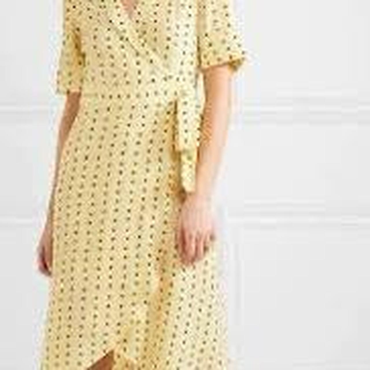 Ganni yellow shops floral dress