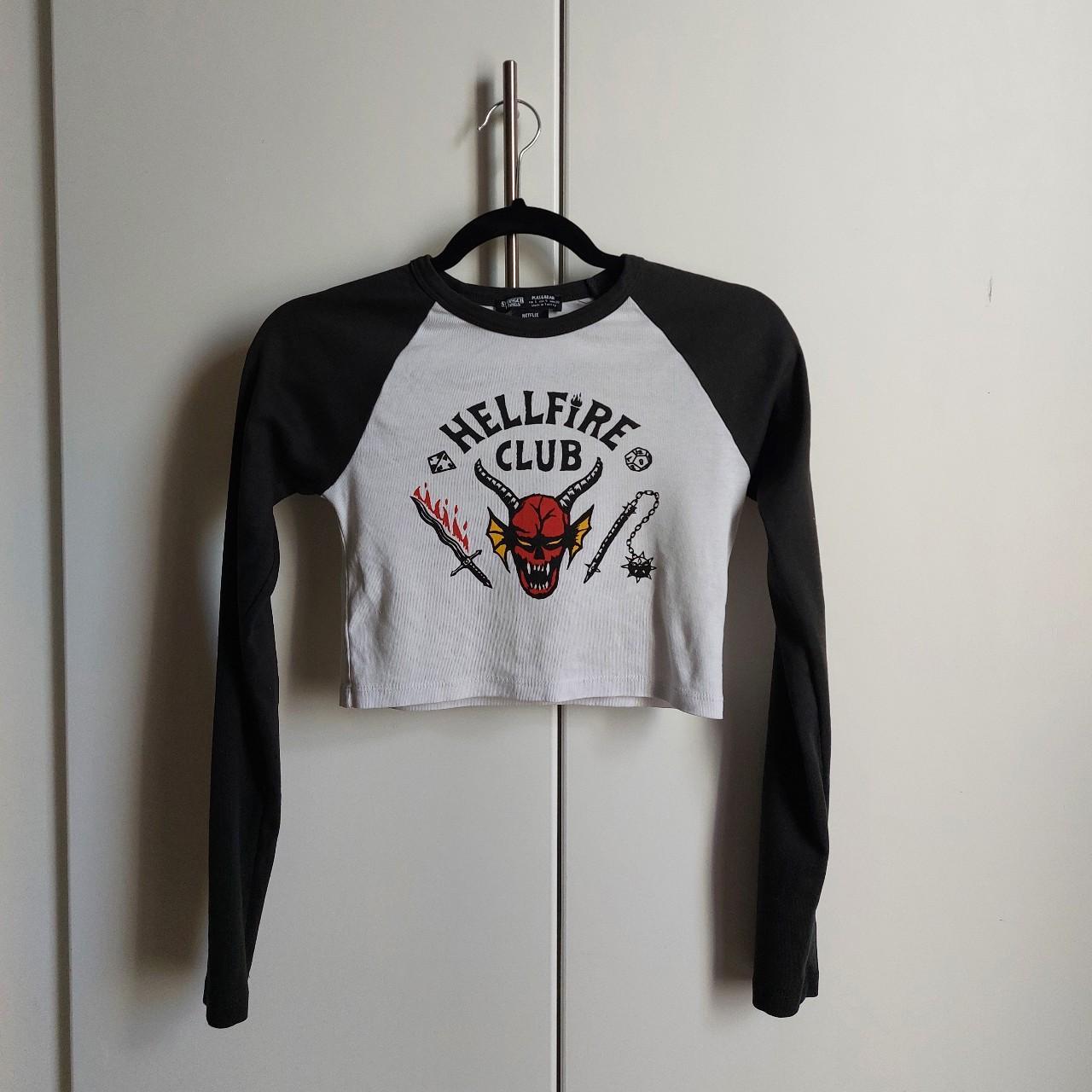Pull&Bear Stranger Things Hellfire Club cropped Depop