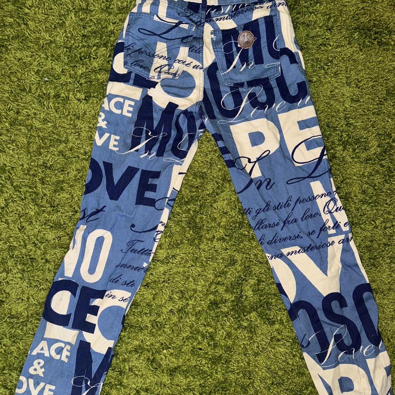 Vintage Moschino 'Peace & Love' Jeans Unisex 28” | Depop