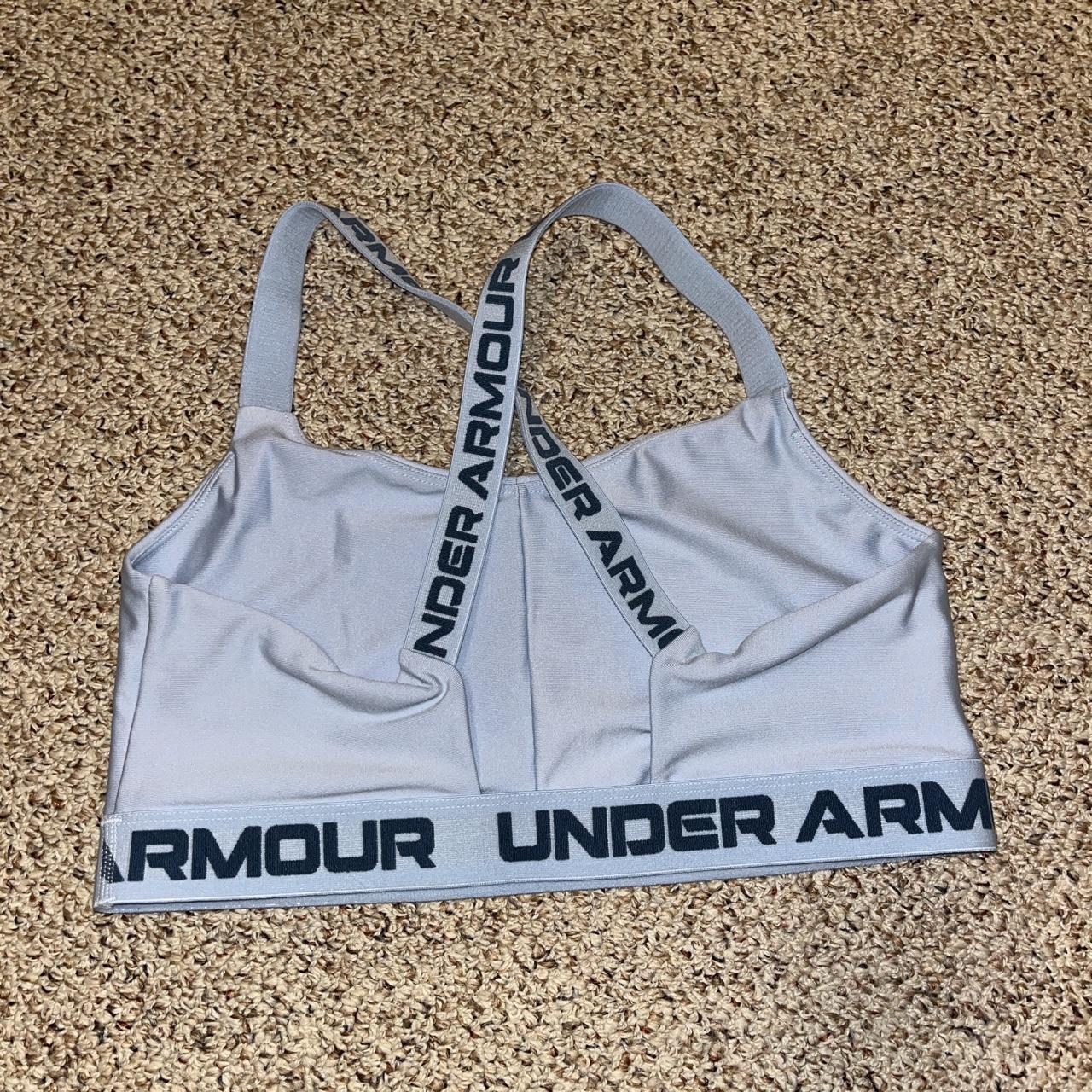 baby blue under armor sports bra only worn a few times Depop