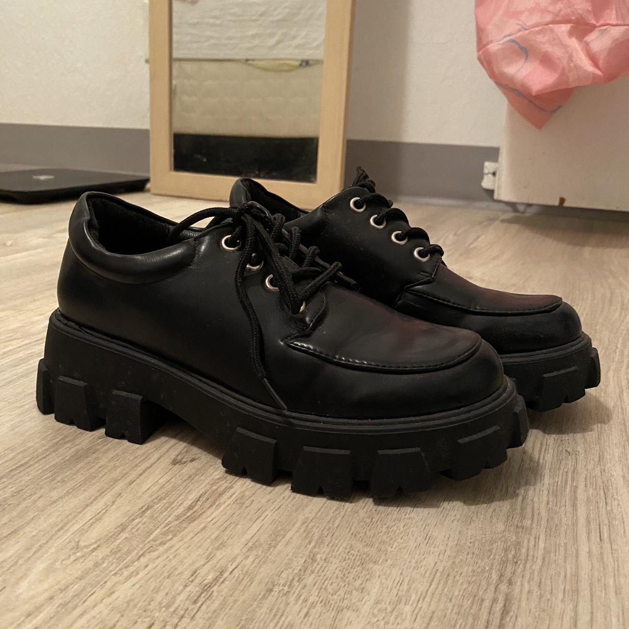 Super cute black platform shoes! In great condition... - Depop