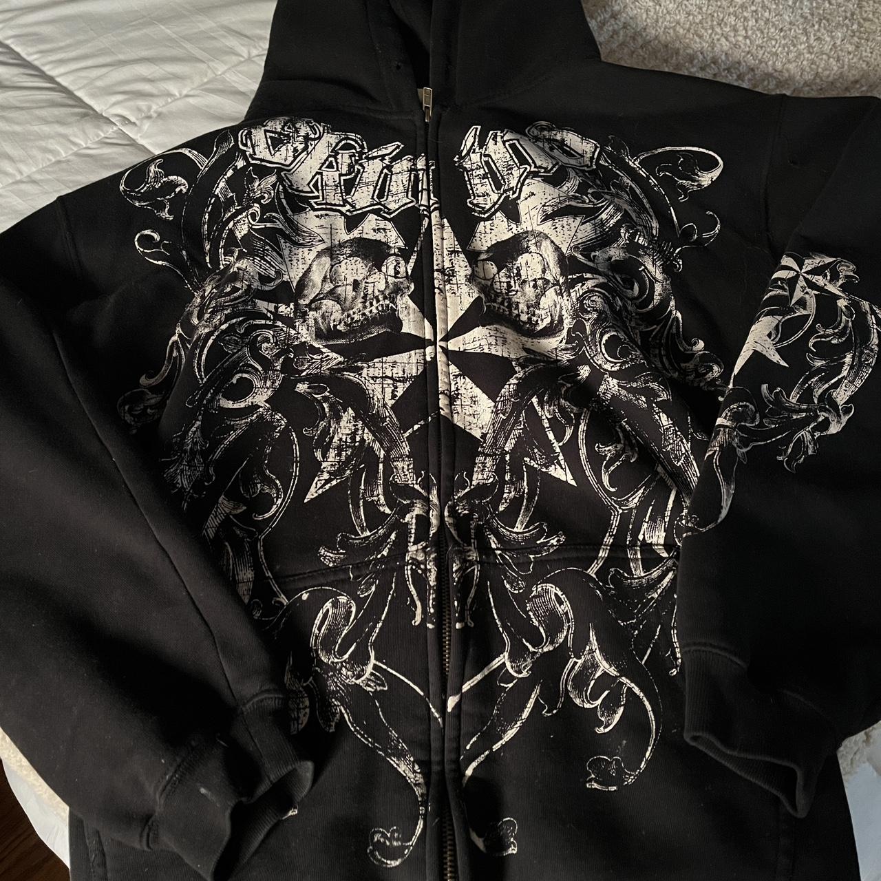 Affliction Women's Black and White Hoodie