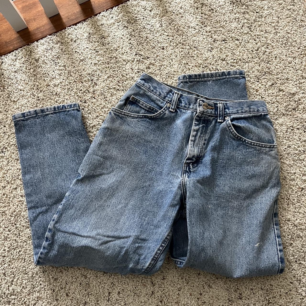Retro 90s Chic Womens Blue Jeans Size 24” Tapered... - Depop