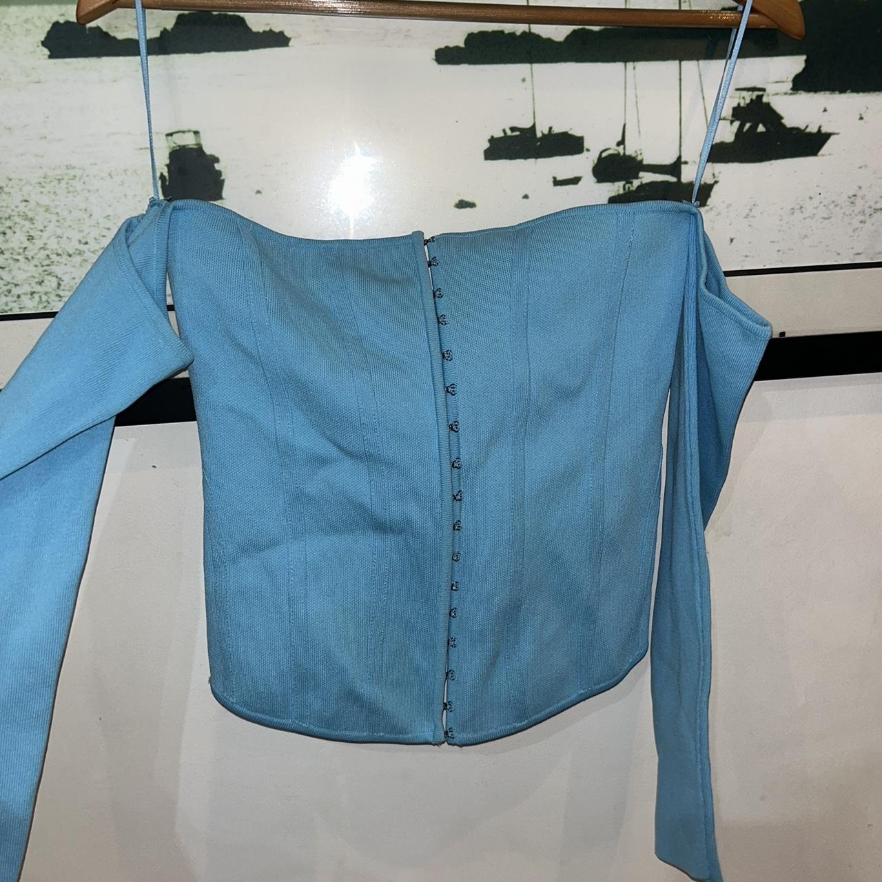 Zara Women's Blue Corset Depop