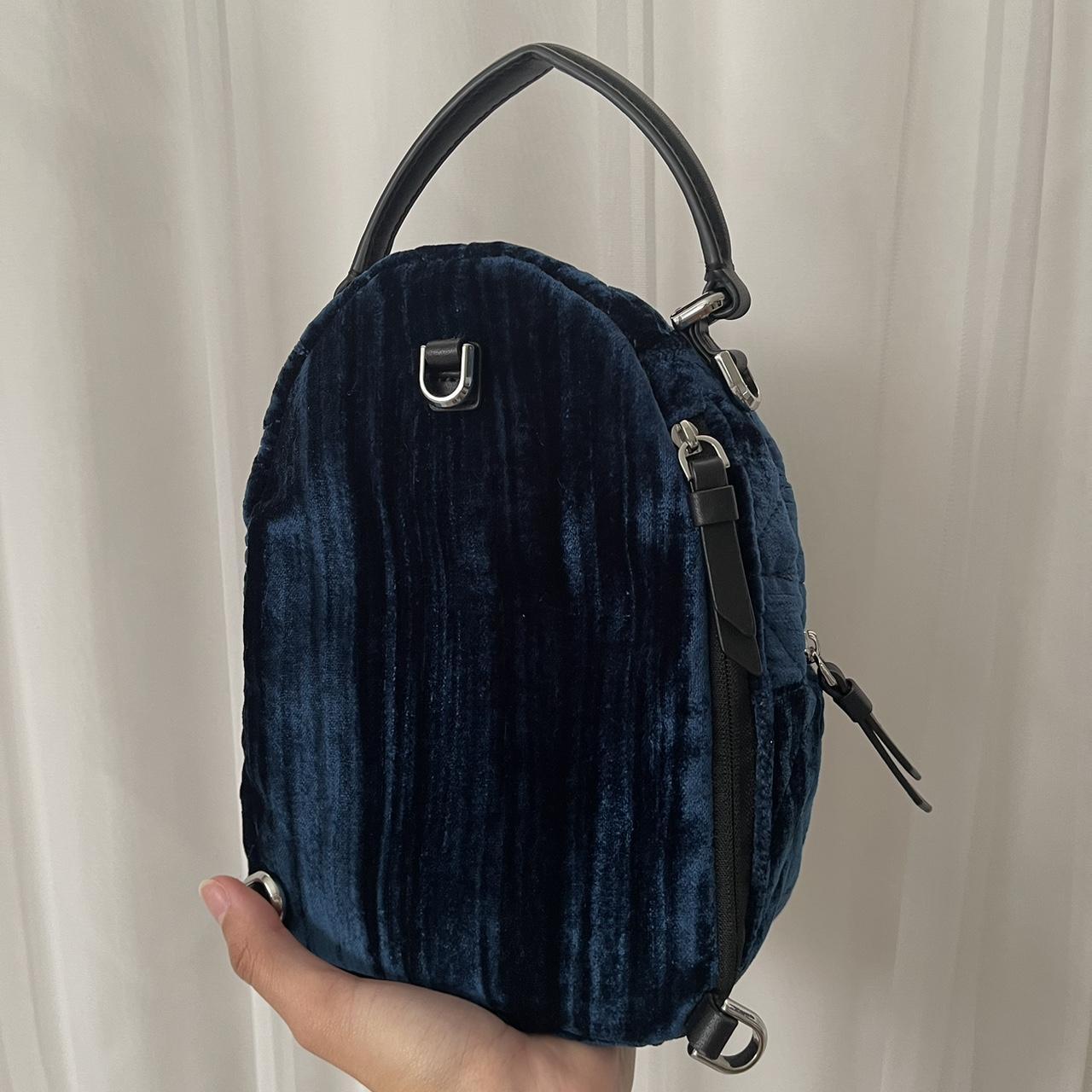 Blue velvet Kate spade mini backpack katespade... Depop