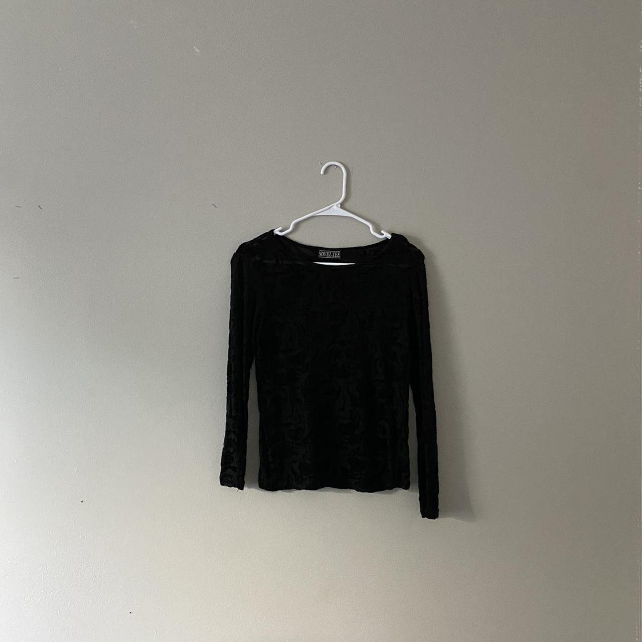 Black Velvet See Through Top - Depop