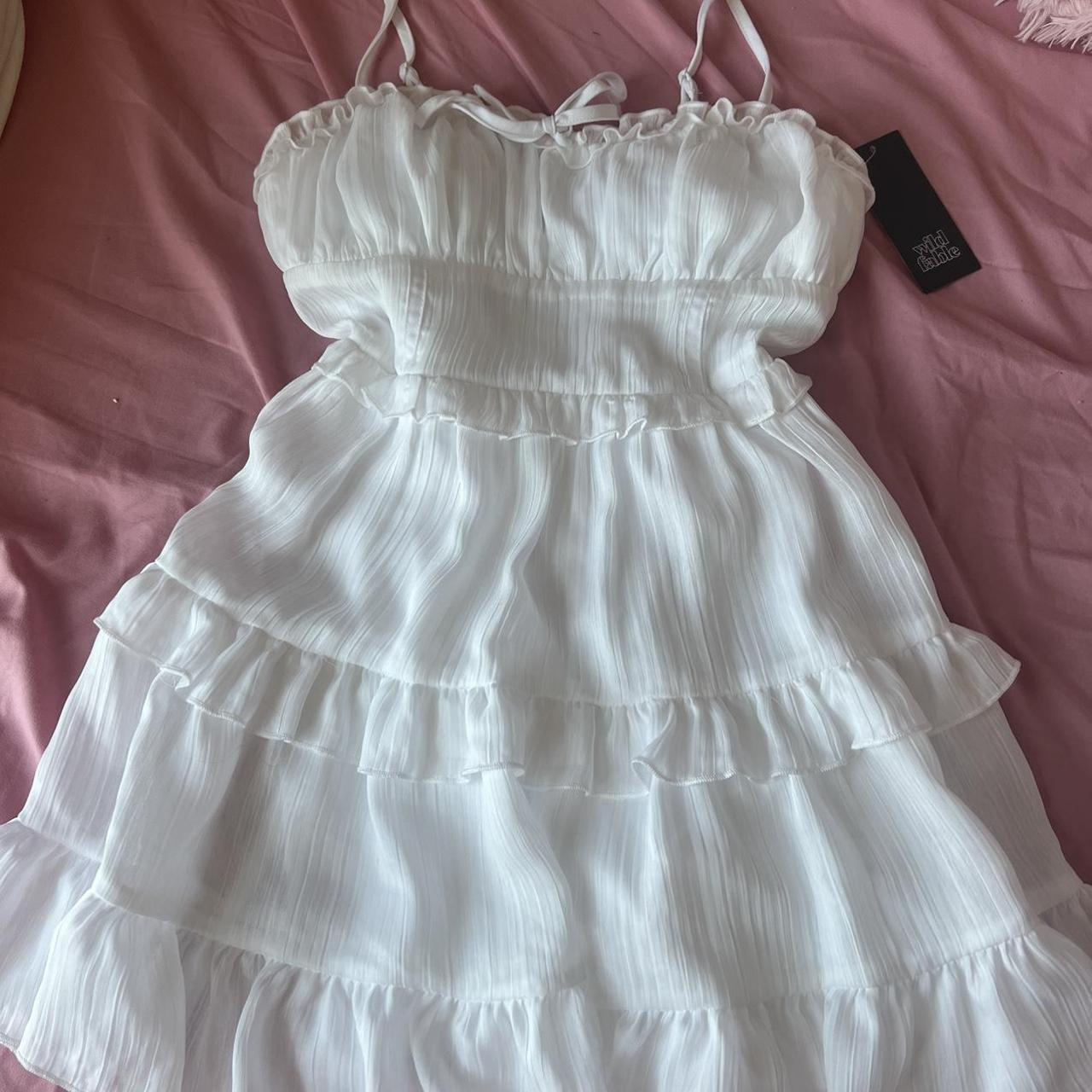 BNWT coquette white summer sun dress in size XS, but... - Depop