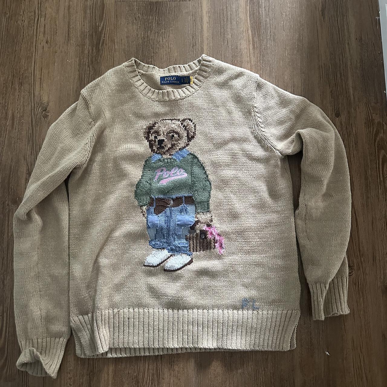 ralph lauren teddy bear jumper (receipt in 3rd pic)... - Depop