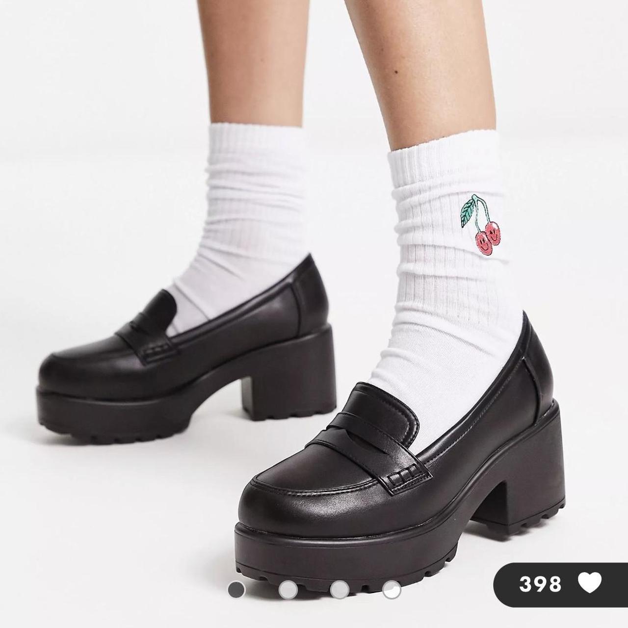 koi chunky heeled loafers in black worn once... Depop