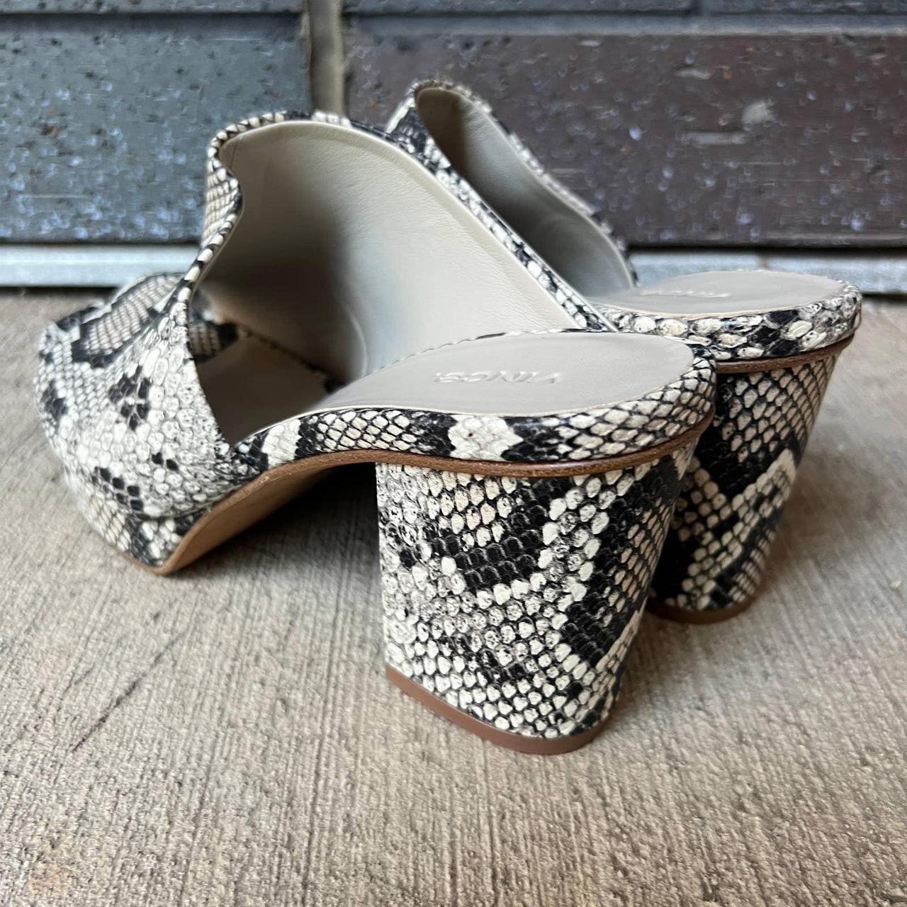 Vince snakeskin hot sale mules