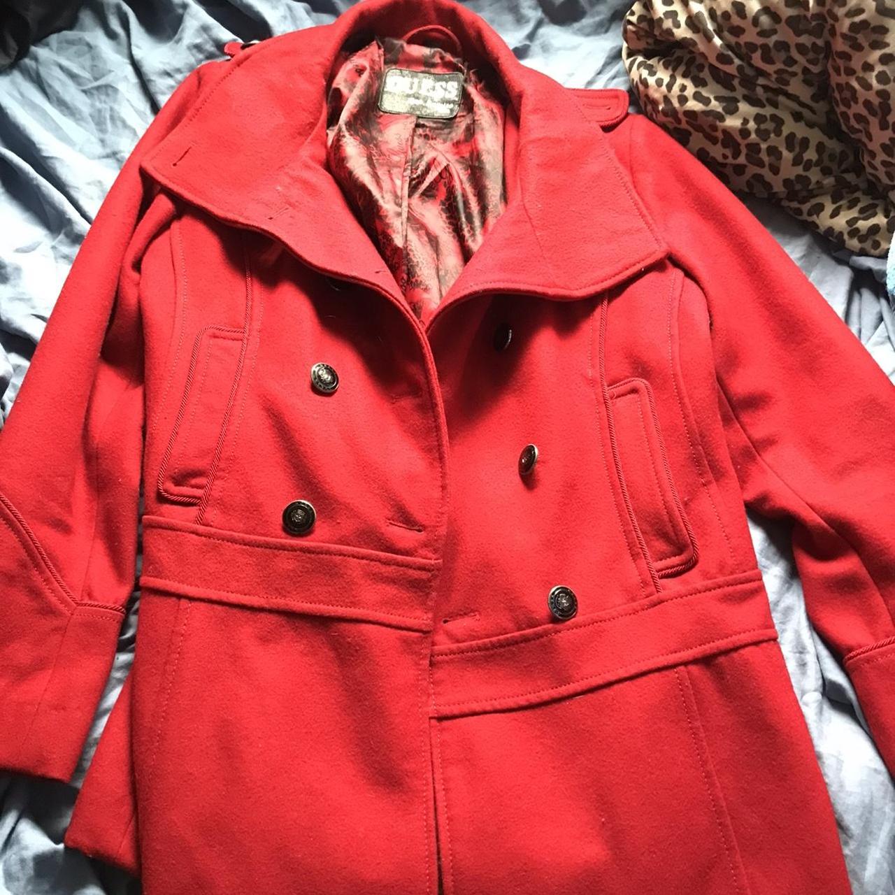 Guess Women's Red Coat Depop