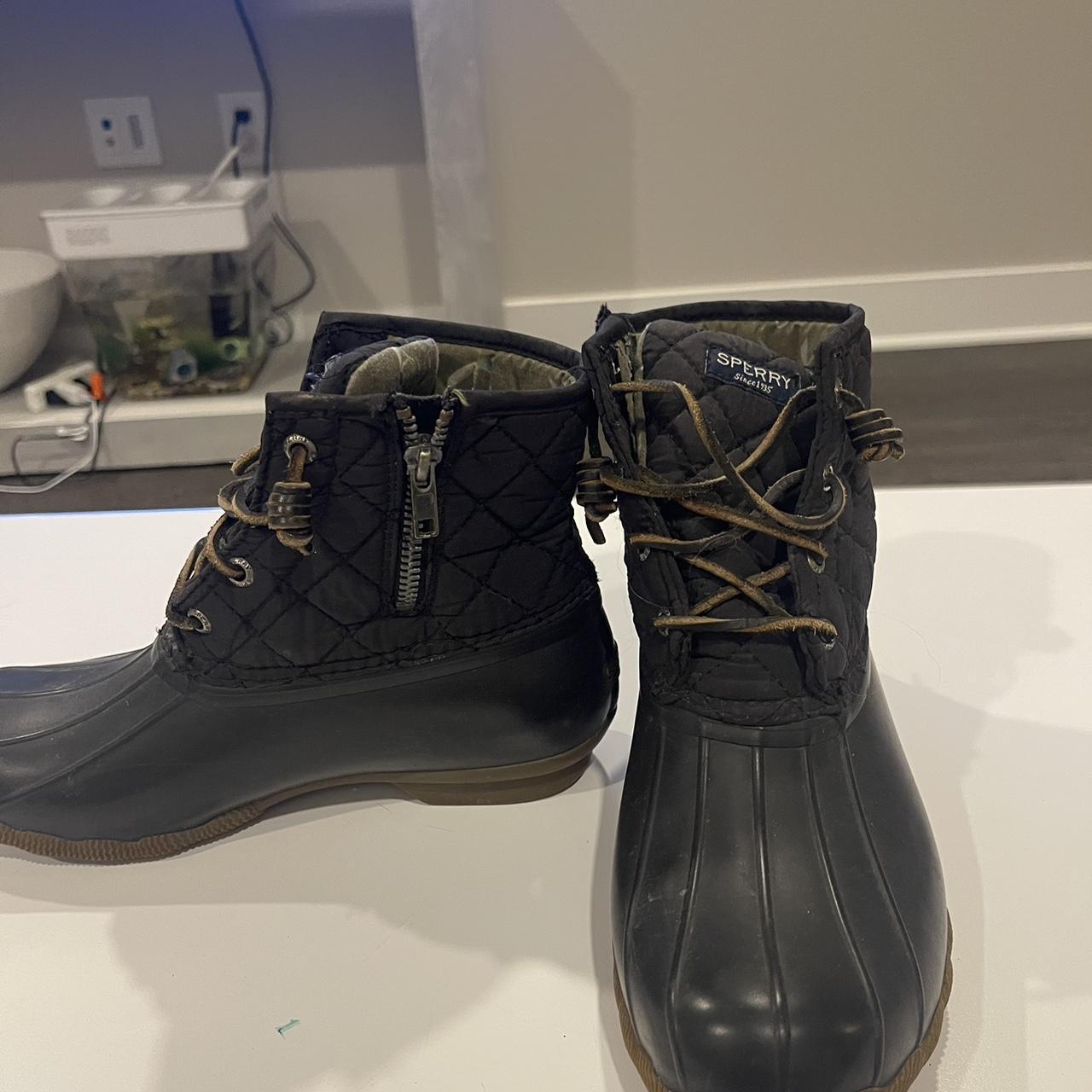 sperry black boots womens