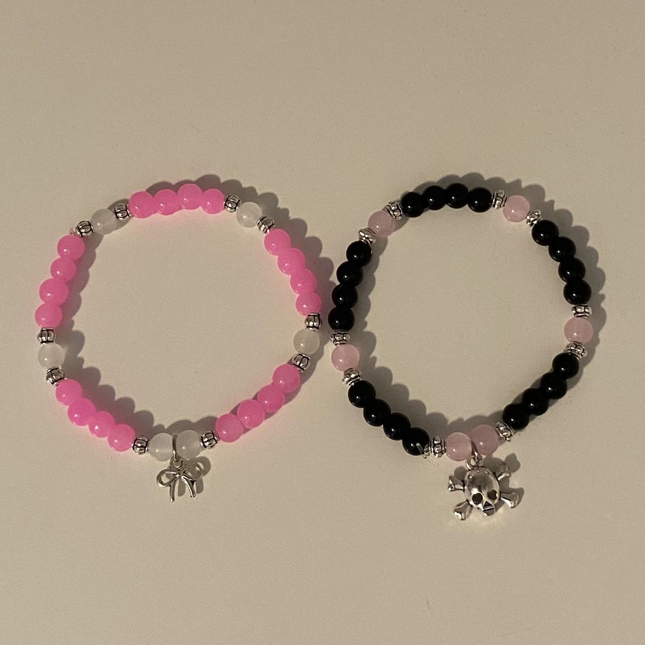 kuromi x my melody matching bracelets | handmade... - Depop